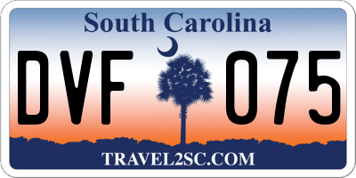 SC license plate DVF075