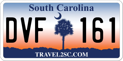 SC license plate DVF161