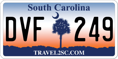 SC license plate DVF249