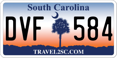 SC license plate DVF584