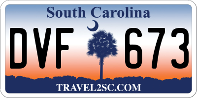 SC license plate DVF673