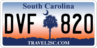 SC license plate DVF820