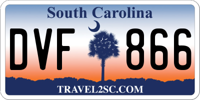 SC license plate DVF866
