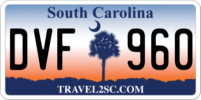 SC license plate DVF960
