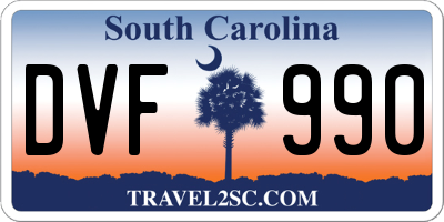 SC license plate DVF990