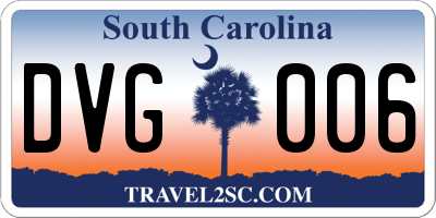 SC license plate DVG006