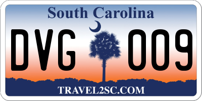 SC license plate DVG009