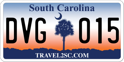 SC license plate DVG015