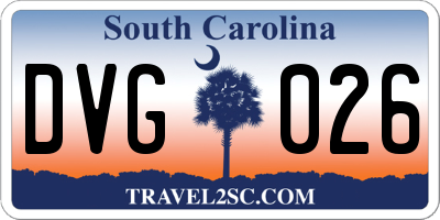 SC license plate DVG026