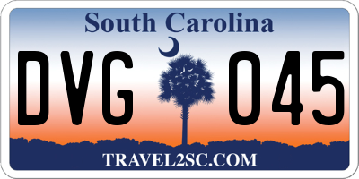 SC license plate DVG045