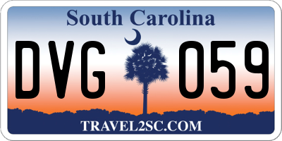 SC license plate DVG059