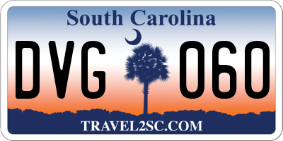 SC license plate DVG060