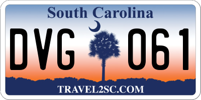 SC license plate DVG061
