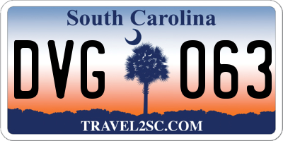 SC license plate DVG063