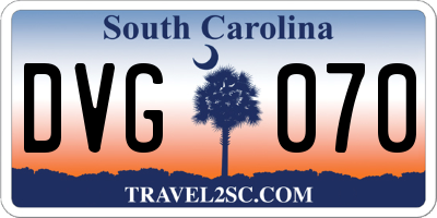 SC license plate DVG070