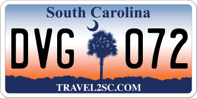 SC license plate DVG072