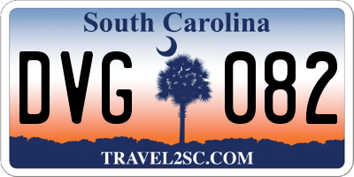 SC license plate DVG082