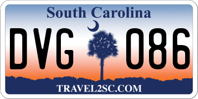 SC license plate DVG086