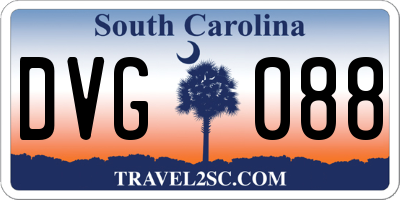 SC license plate DVG088