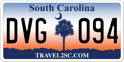 SC license plate DVG094