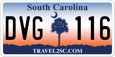 SC license plate DVG116