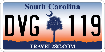 SC license plate DVG119