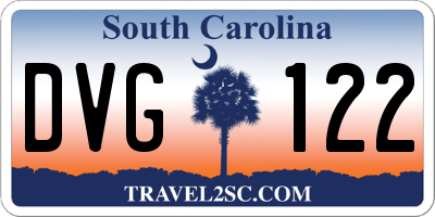 SC license plate DVG122