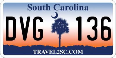 SC license plate DVG136