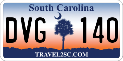 SC license plate DVG140
