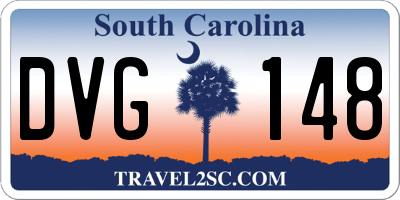 SC license plate DVG148