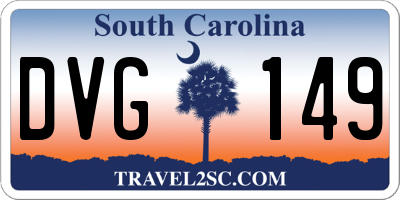 SC license plate DVG149