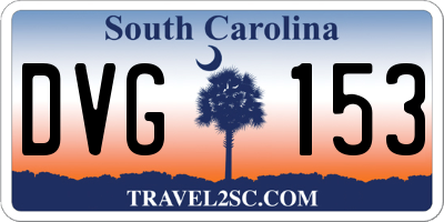 SC license plate DVG153