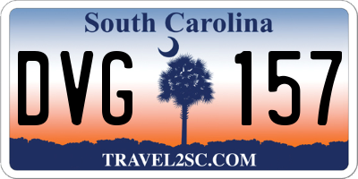 SC license plate DVG157