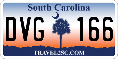 SC license plate DVG166