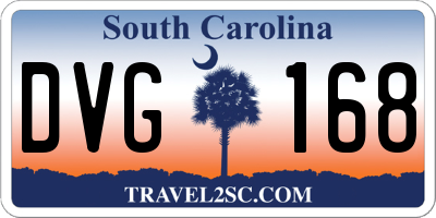 SC license plate DVG168