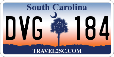 SC license plate DVG184