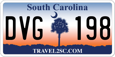 SC license plate DVG198