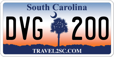 SC license plate DVG200