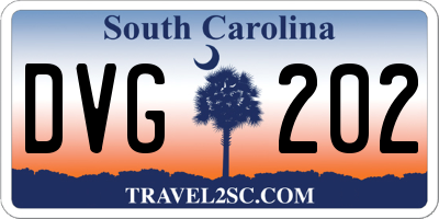 SC license plate DVG202