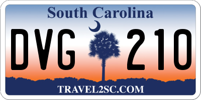 SC license plate DVG210