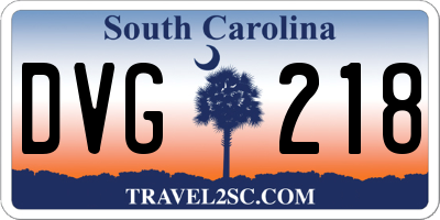 SC license plate DVG218