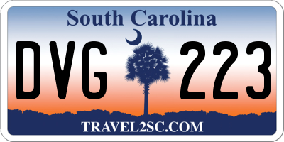 SC license plate DVG223