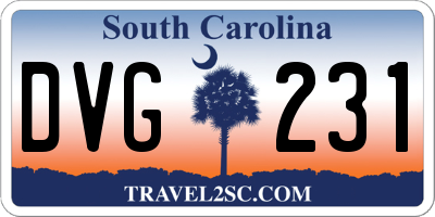 SC license plate DVG231