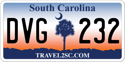 SC license plate DVG232