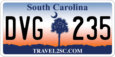 SC license plate DVG235