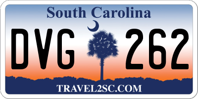 SC license plate DVG262