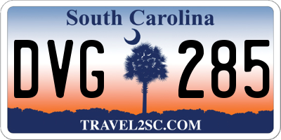 SC license plate DVG285