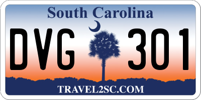 SC license plate DVG301