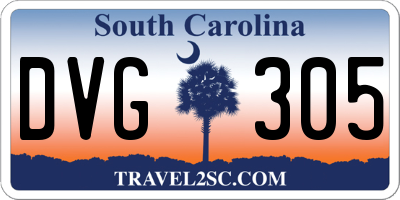 SC license plate DVG305