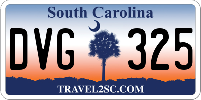 SC license plate DVG325